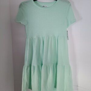 EPIC THREADS TEA GREEN TIERED THERMAL WAFFLE SHORT SLEEVE DRESS  SIZE XL